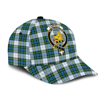 Campbell Dress Tartan Classic Cap with Family Crest