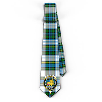 Campbell Dress Tartan Classic Necktie with Family Crest