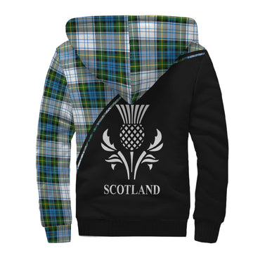 Campbell Dress Tartan Sherpa Hoodie with Family Crest Curve Style