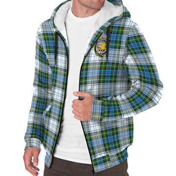 Campbell Dress Tartan Sherpa Hoodie with Family Crest