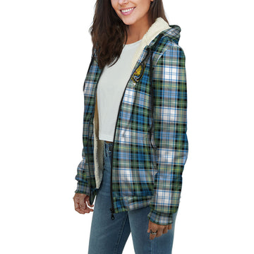 Campbell Dress Ancient Tartan Sherpa Hoodie with Family Crest