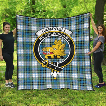Campbell Dress Ancient Tartan Quilt with Family Crest