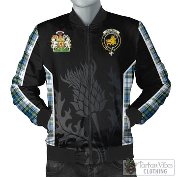 Campbell Dress Ancient Tartan Bomber Jacket with Family Crest and Scottish Thistle Vibes Sport Style