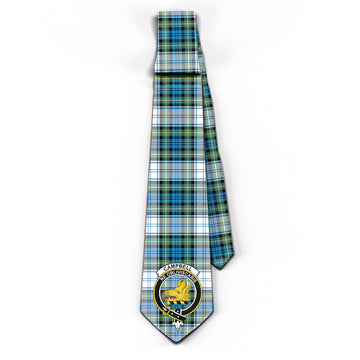 Campbell Dress Ancient Tartan Classic Necktie with Family Crest