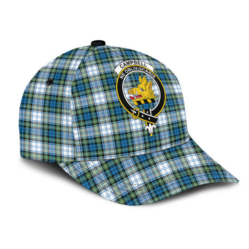 Campbell Dress Ancient Tartan Classic Cap with Family Crest