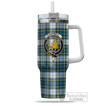 Campbell Dress Ancient Tartan and Family Crest Tumbler with Handle