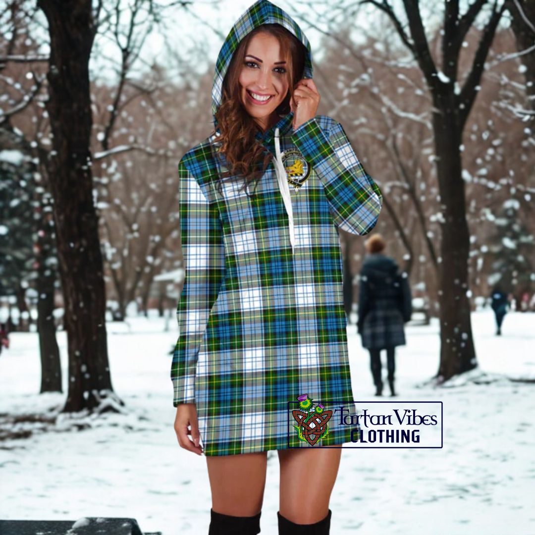 Campbell Dress Tartan Hoodie Dress with Family Crest