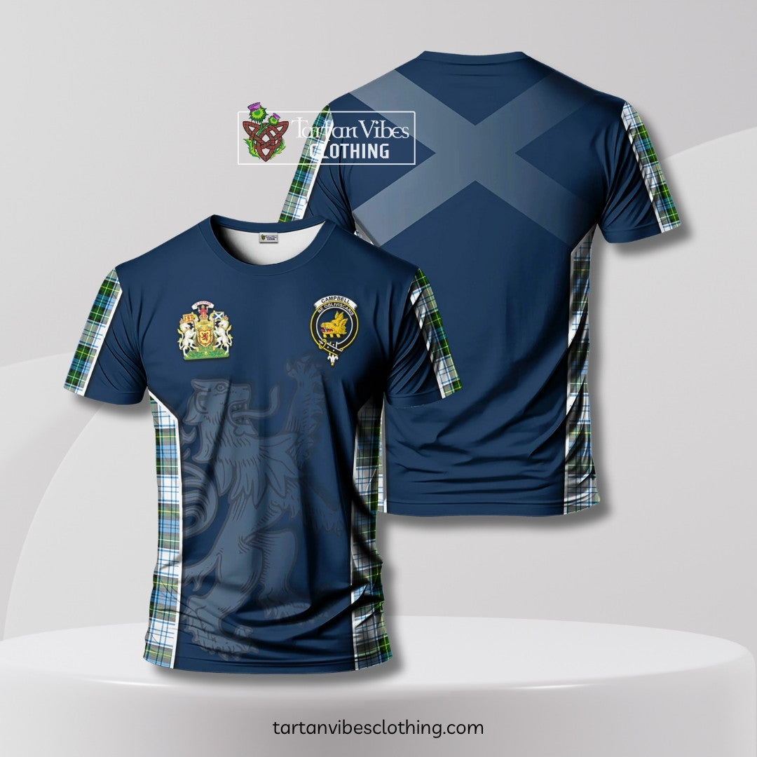 Campbell Dress Tartan T-Shirt with Family Crest and Lion Rampant Vibes Sport