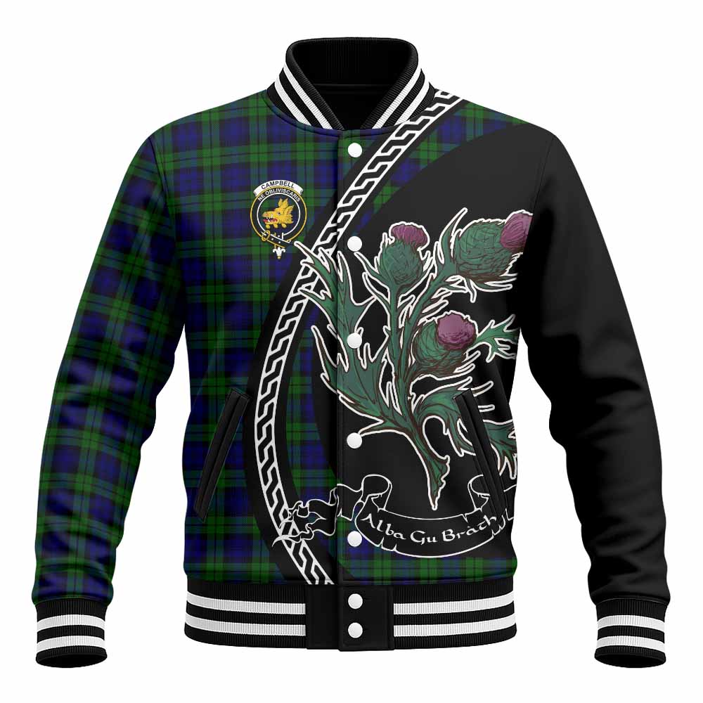 Campbell Family Crest Tartan Baseball Jacket Alba Thistle Inspired - Tartan Vibes Clothing