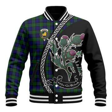 Campbell Family Crest Tartan Baseball Jacket Alba Thistle Inspired