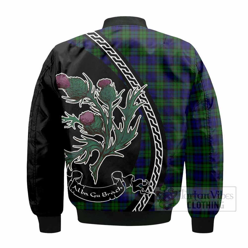 Campbell Family Crest Tartan Bomber Jacket Alba Thistle Inspired - Tartan Vibes Clothing