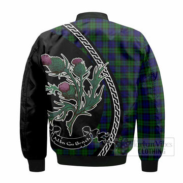 Campbell Family Crest Tartan Bomber Jacket Alba Thistle Inspired