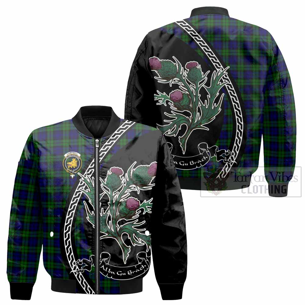Campbell Family Crest Tartan Bomber Jacket Alba Thistle Inspired - Tartan Vibes Clothing