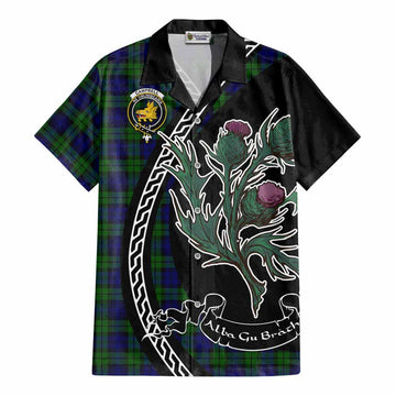 Campbell Family Crest Tartan Cotton Hawaiian Shirt Alba Thistle Inspired