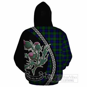 Campbell Family Crest Tartan Cotton Hoodie Alba Thistle Inspired