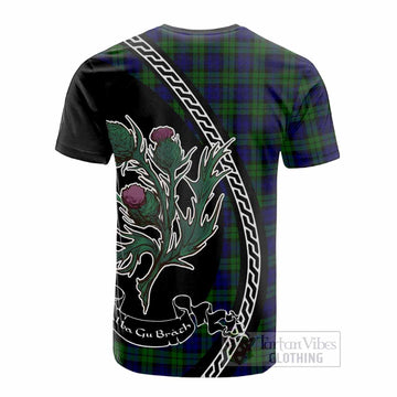Campbell Family Crest Tartan Cotton T-shirt Alba Thistle Inspired