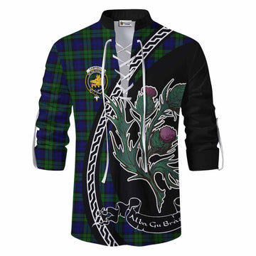 Campbell Family Crest Tartan Ghillie Shirt Alba Thistle Inspired