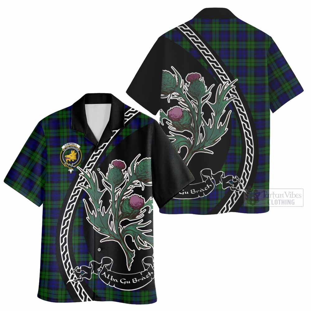 Campbell Family Crest Tartan Hawaiian Shirt Alba Thistle Inspired - Tartan Vibes Clothing