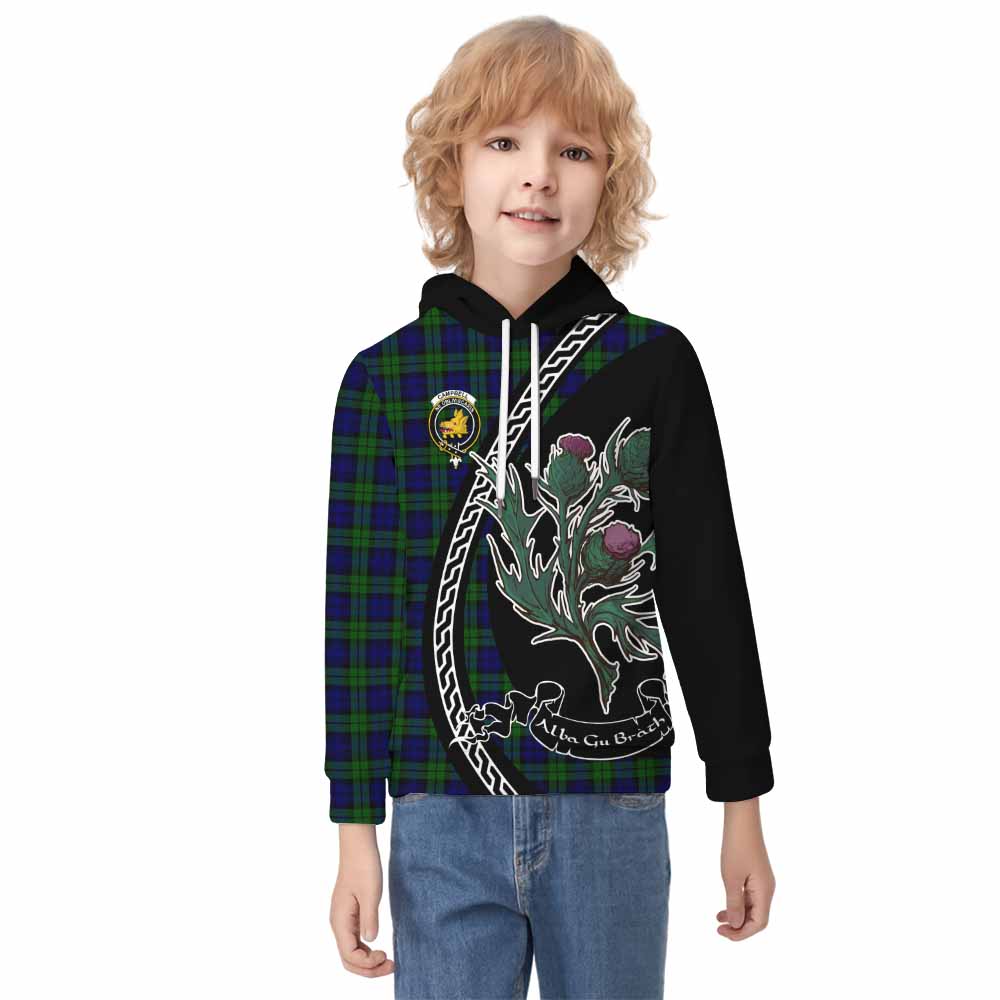 Campbell Family Crest Tartan Kid Hoodie Alba Thistle Inspired - Tartan Vibes Clothing