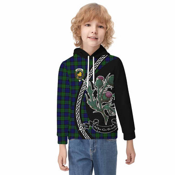 Campbell Family Crest Tartan Kid Hoodie Alba Thistle Inspired