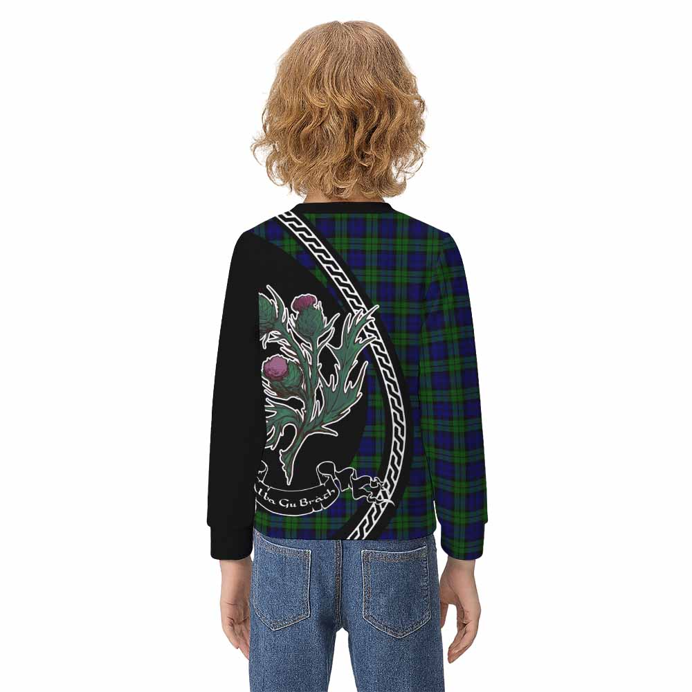 Campbell Family Crest Tartan Kid Knitted Sweatshirt Alba Thistle Inspired - Tartan Vibes Clothing