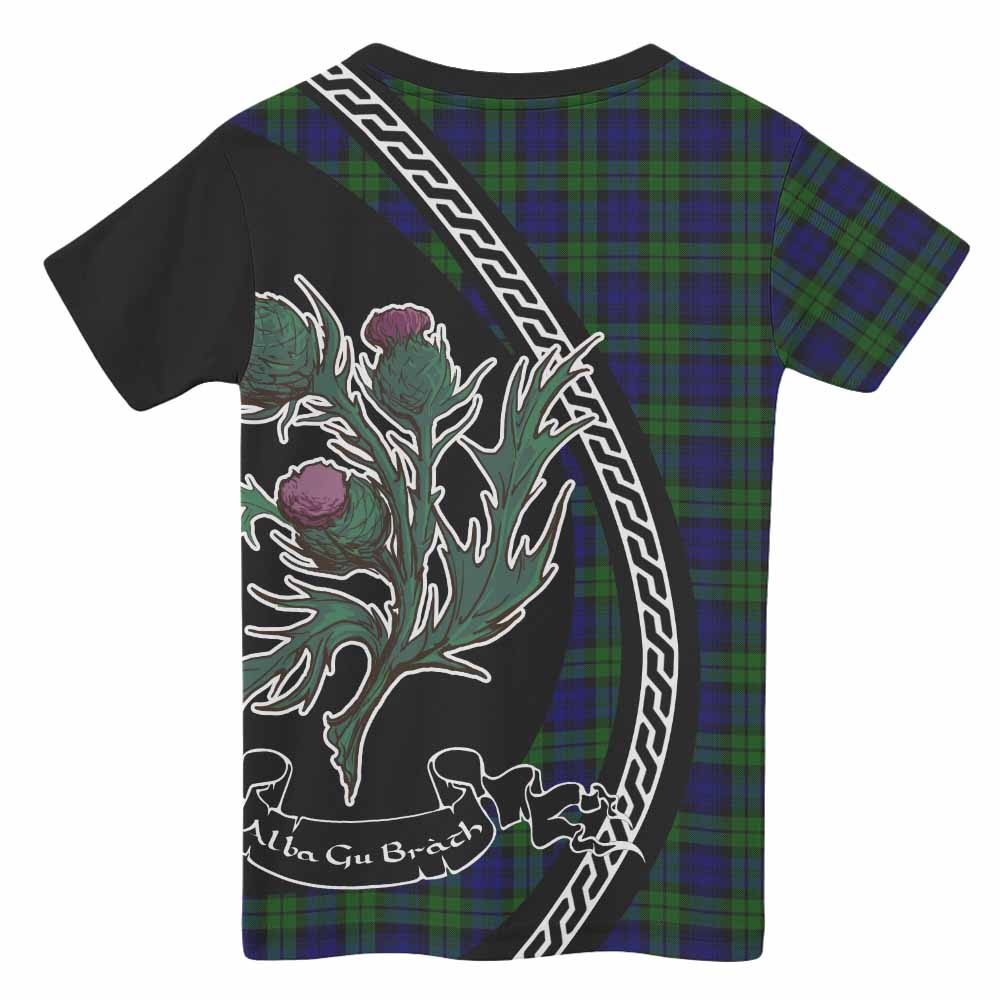 Campbell Family Crest Tartan Kid T-shirt Alba Thistle Inspired - Tartan Vibes Clothing