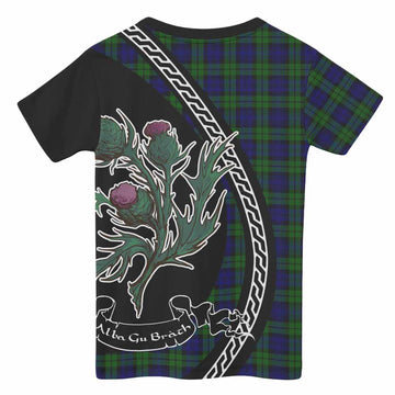 Campbell Family Crest Tartan Kid T-shirt Alba Thistle Inspired - Tartan Vibes Clothing
