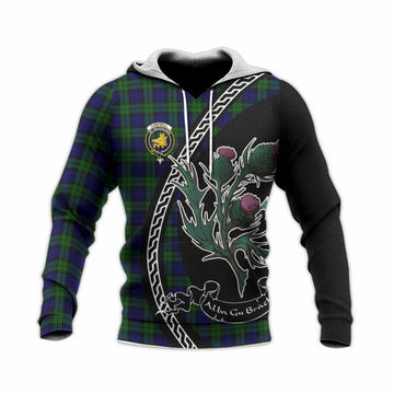 Campbell Family Crest Tartan Knitted Hoodie Alba Thistle Inspired