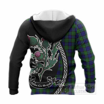 Campbell Family Crest Tartan Knitted Hoodie Alba Thistle Inspired