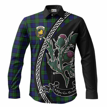 Campbell Family Crest Tartan Long Sleeve Button Shirts Alba Thistle Inspired
