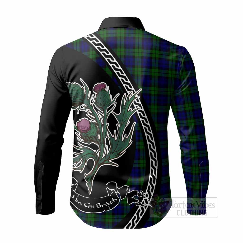 Campbell Family Crest Tartan Long Sleeve Button Shirts Alba Thistle Inspired - Tartan Vibes Clothing