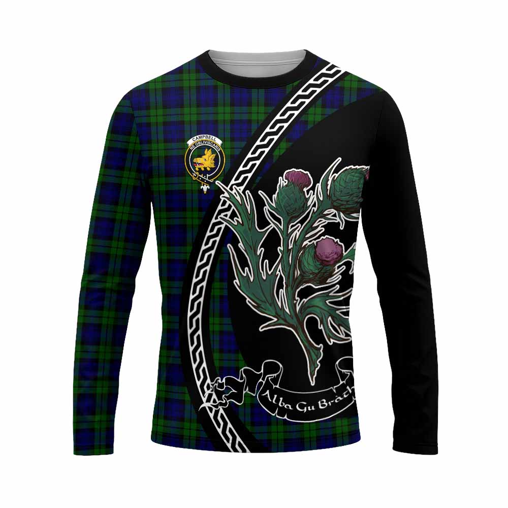 Campbell Family Crest Tartan Long Sleeve T-Shirt Alba Thistle Inspired - Tartan Vibes Clothing
