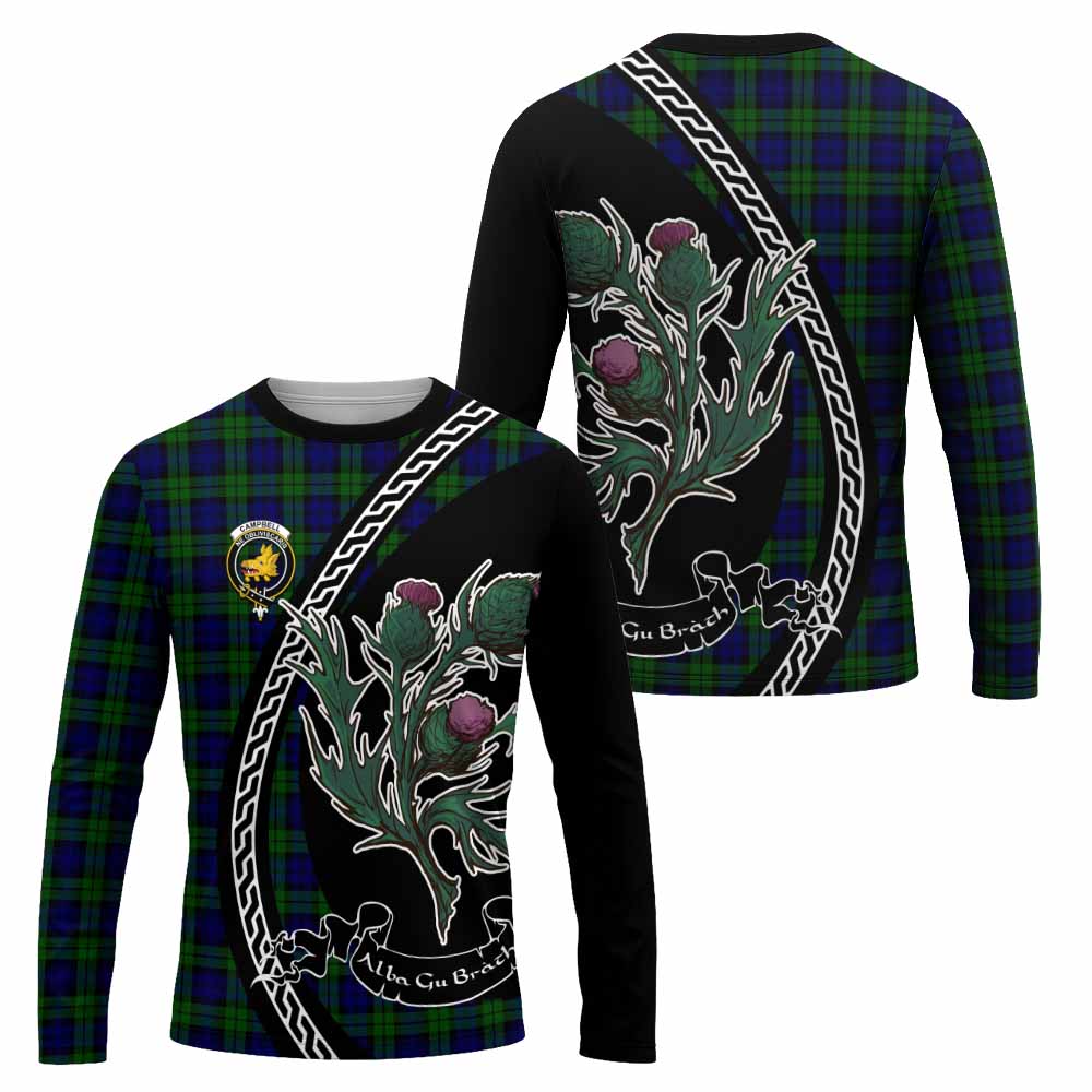 Campbell Family Crest Tartan Long Sleeve T-Shirt Alba Thistle Inspired - Tartan Vibes Clothing
