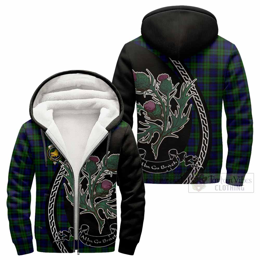 Campbell Family Crest Tartan Sherpa Hoodie Alba Thistle Inspired - Tartan Vibes Clothing