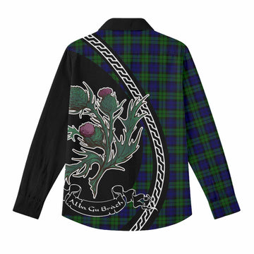 Campbell Family Crest Tartan Women Casual Shirt Alba Thistle Inspired - Tartan Vibes Clothing