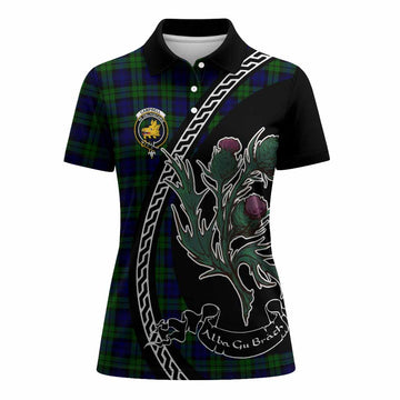 Campbell Family Crest Tartan Women Polo Shirt Alba Thistle Inspired