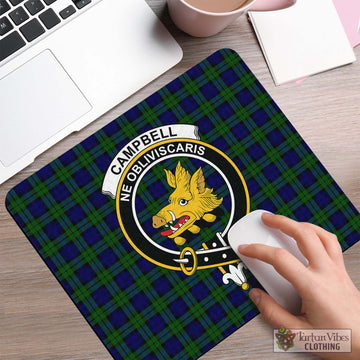 Campbell Tartan Mouse Pad with Family Crest