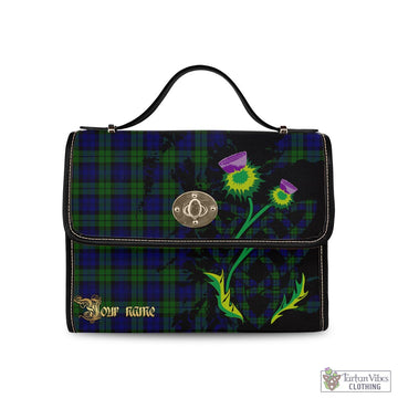 Campbell Modern Tartan Waterproof Canvas Bag with Scotland Map and Thistle Celtic Accents