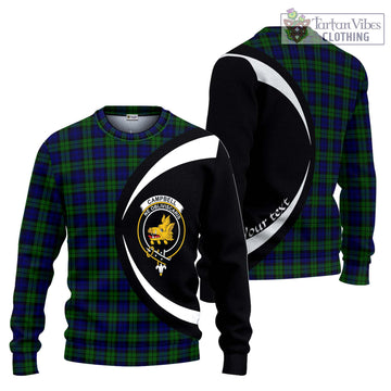 Campbell Tartan Ugly Sweater with Family Crest Circle Style Unisex - Tartan Vibes Clothing