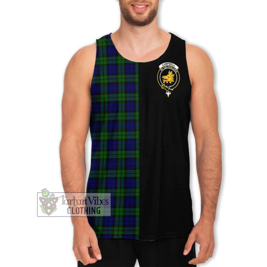 Campbell Tartan Men's Tank Top with Family Crest and Half Of Me Style Men - Tartanvibesclothing Shop