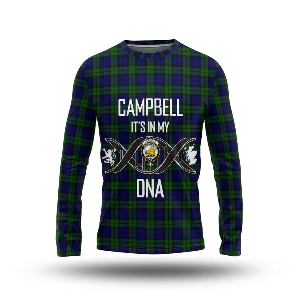 Campbell Tartan Long Sleeve T-Shirt with Family Crest DNA In Me Style Unisex - Tartanvibesclothing Shop