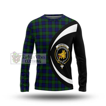 Campbell Tartan Long Sleeve T-Shirt with Family Crest Circle Style