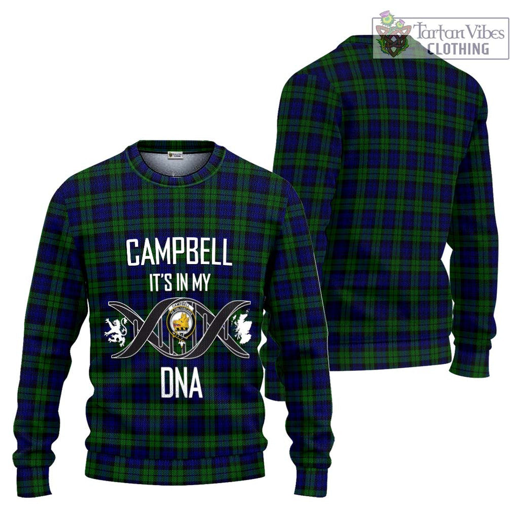 Campbell Tartan Knitted Sweater with Family Crest DNA In Me Style Unisex - Tartanvibesclothing Shop