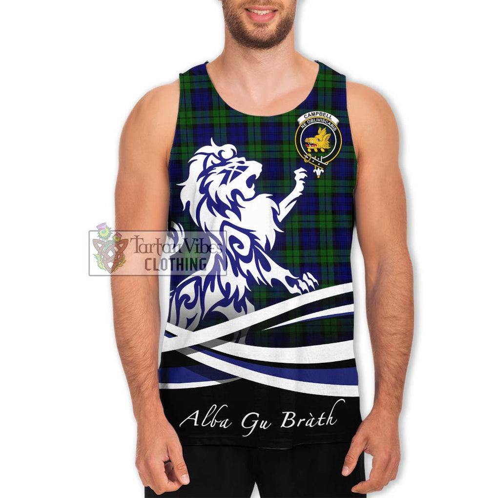 Campbell Tartan Men's Tank Top with Alba Gu Brath Regal Lion Emblem Men - Tartanvibesclothing Shop