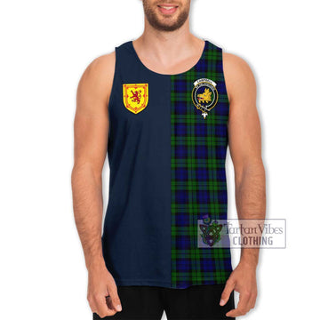 Tartan Vibes Clothing Campbell Modern Tartan Men's Tank Top with Scottish Lion Royal Arm Half Style