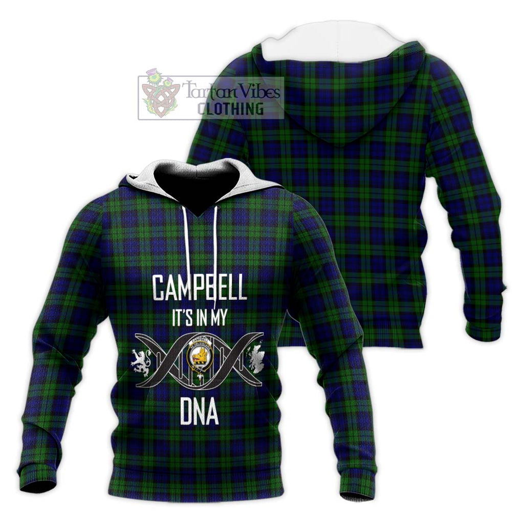 Campbell Tartan Knitted Hoodie with Family Crest DNA In Me Style Unisex Knitted Pullover Hoodie - Tartanvibesclothing Shop