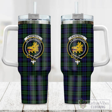 Campbell Modern Tartan and Family Crest Tumbler with Handle