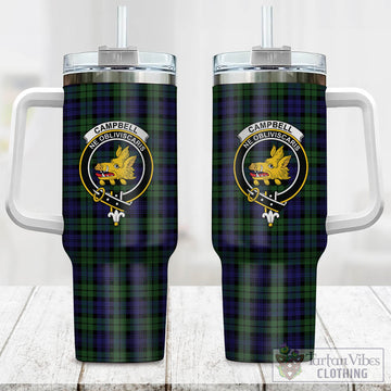Tartan Vibes Clothing Campbell Modern Tartan and Family Crest Tumbler with Handle
