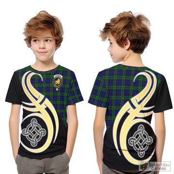 Campbell Tartan Kid T-Shirt with Family Crest and Celtic Symbol Style Youth XL Size14 - Tartan Vibes Clothing