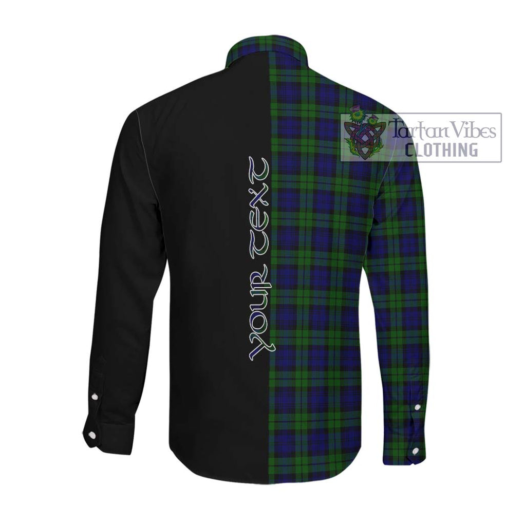 Campbell Tartan Long Sleeve Button Shirt with Family Crest and Half Of Me Style Men's Shirt - Tartanvibesclothing Shop